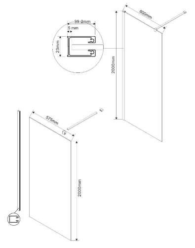 Душевая стенка Vincea Walk-In VSW-1HC100CFB