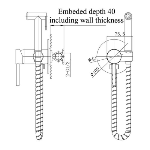 Гигиенический душ Caprigo Don 53-133-NER