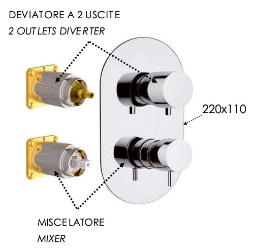 Смеситель для душа Daniel Tokyo TK612D2KB15