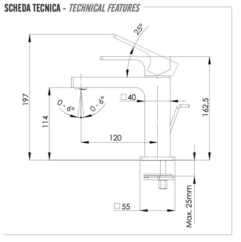 Смеситель для раковины Remer Absolute AU11