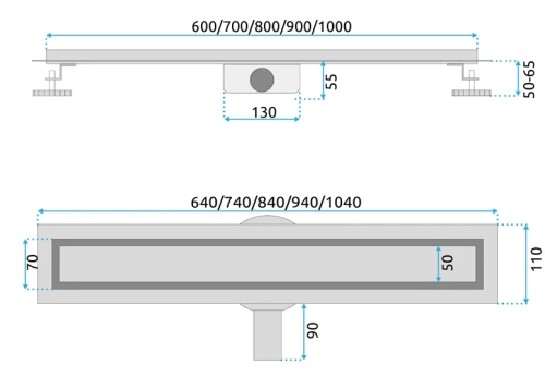 Душевой трап Rea Neox Pro black 700 G7802