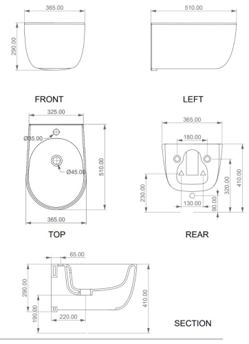 Биде подвесное GSG Ceramic Design Hit! HIBISO000
