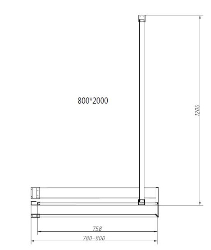 Душевая стенка Vincea Walk-In HR VSW-4HR800CLG