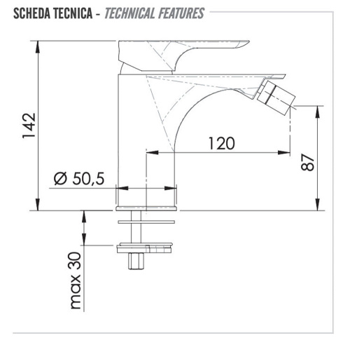 Смеситель для биде Remer Infinity I22