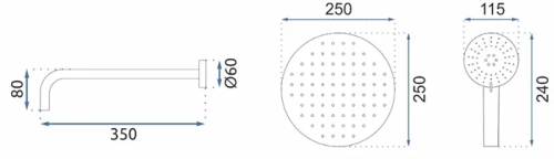 Душевая система Rea Verso gold matt P9150