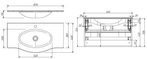 Тумба подвесная Caprigo Nokturn 90 1319-SF025