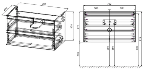Тумба подвесная Vincea Luka VMC-2L800CO C.Oak