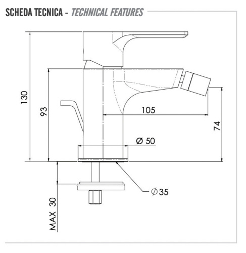 Смеситель для биде Remer Energy EY20