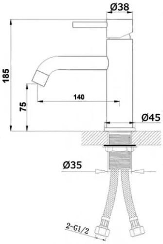 Смеситель для умывальника Vivi Felice 0630 Oro Opaco