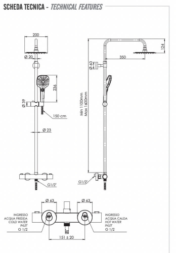Душевая система Remer EQ32A8CPUFD30