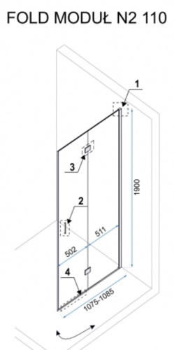 Душевая дверь Rea Fold Modul 110 K7438