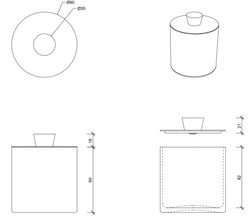 Контейнер с крышкой Decor Walther Crack DMD 0933220