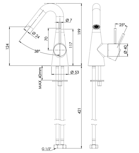 Смеситель для раковины Daniel Swing SG606NCR
