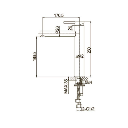 Смеситель для умывальника Caprigo Don 53-023-BRG