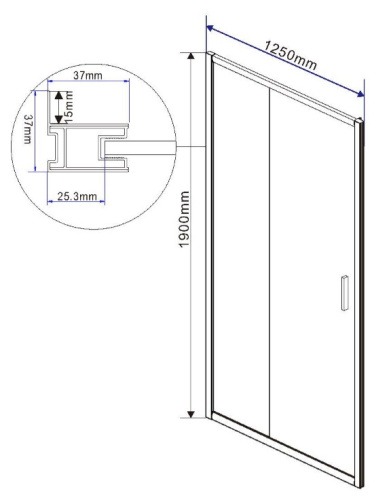 Душевая дверь Vincea Garda VDS-1G125CLGM