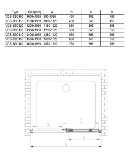 Душевая дверь Vincea Soft VDS-3SO140CLB
