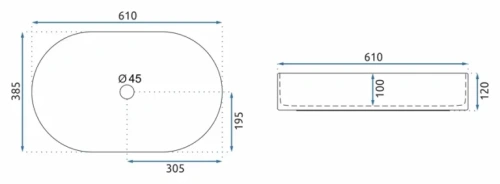 Умывальник Rea Nadia 60 Black Matt White U8781