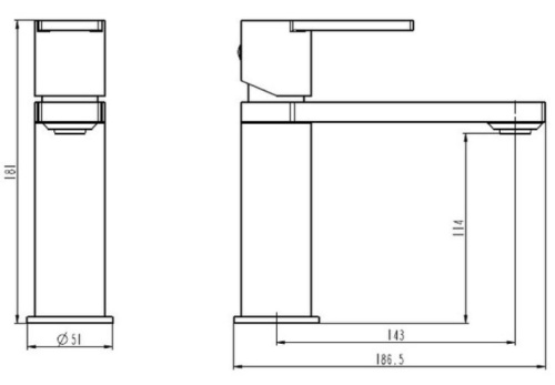 Смеситель для умывальника Caprigo Kub 54-020-ner