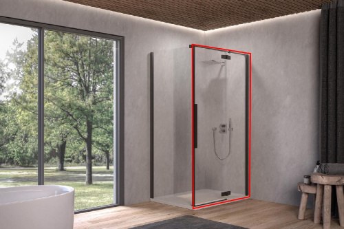 Душевая дверь Kolpa-San Polaris D 100-L black transparent 515780