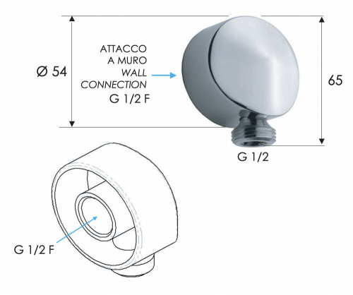 Шланговое подключение для душа Remer 309LBO, белый матовый
