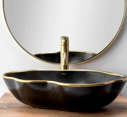 Смеситель для умывальника Rea Lungo Gold matt B4526