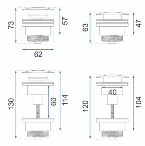 Донный клапан для раковины Rea Gold A2360 универсальный