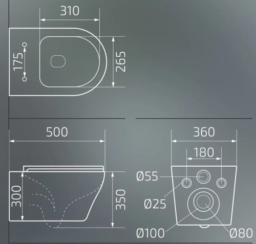 Унитаз подвесной Gid Tr2130TFB