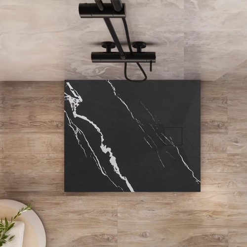 Душевой поддон Rea Magnum Carrara Black 90x90 K7008