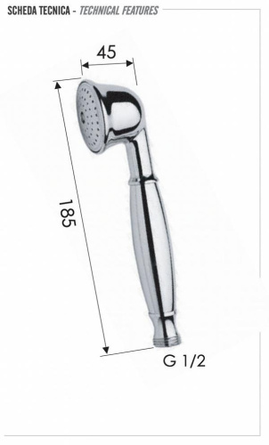 Ручной душ Remer 323DOX, золото глянцевое
