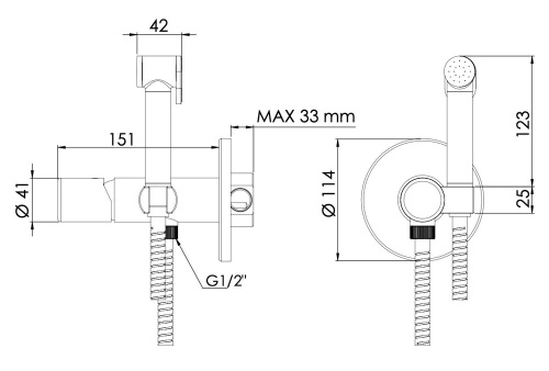 Гигиенический душ Daniel Trilogy TG6454DCDP