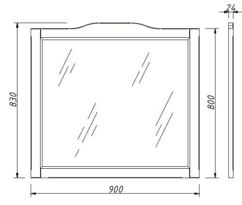 Зеркало Caprigo Genova 90 34431-NCS S 0502-B