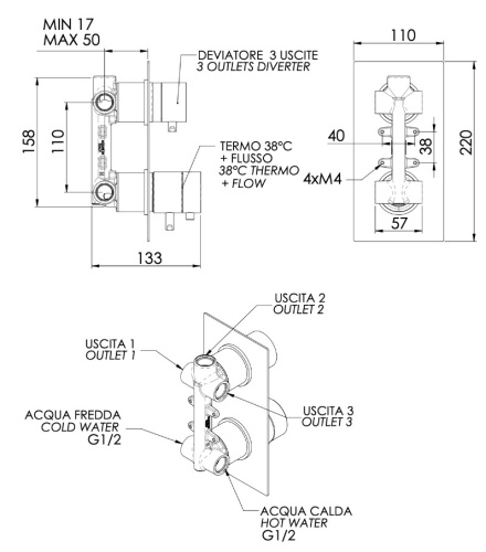 Смеситель для душа Remer Edge EG593