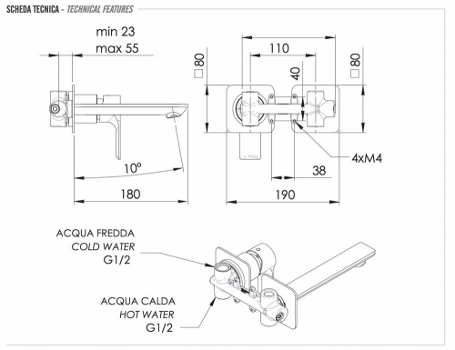 Смеситель для раковины Remer Energy EY15P