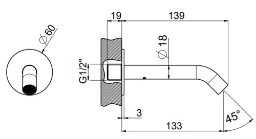 Излив настенный Carimali ilTondo 0-ITD2900-CR