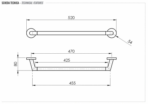 Полотенцедержатель 40 см Remer Guest GS40BG, золото брашированное