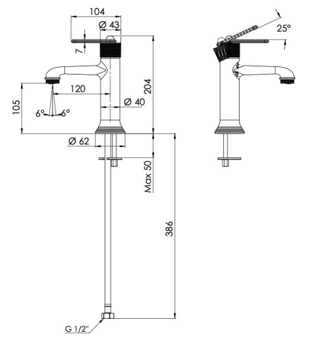 Смеситель для раковины Daniel Brooklyn BY606NCR