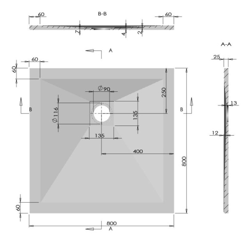 Душевой поддон Vincea VST-4SR8080W