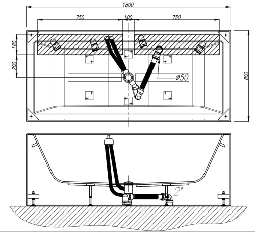 Ванна из искусственного камня Kolpa-San Copelia FS 180x80