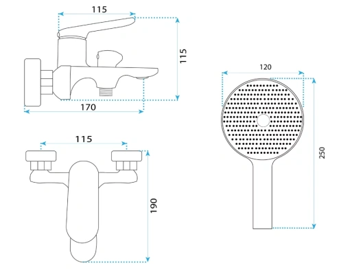 Смеситель для ванны Rea Marco black matt B5941