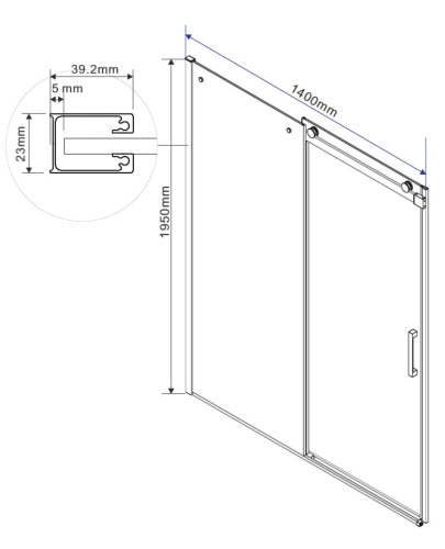 Душевая дверь Vincea Como VPS-1C140CL