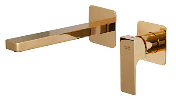Смеситель для раковины Remer Absolute AU15PLDO, золото глянцевое