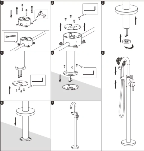 Смеситель для ванны Nemo Round NM-2354BN brush nickel