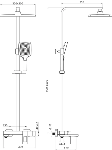 Душевая система Vivi Felice 0760 GUN METAL