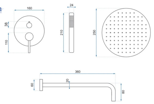 Душевая система Rea Lungo Rose Gold P4111