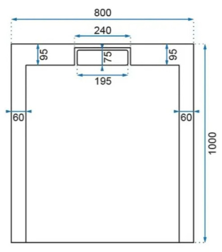Душевой поддон Rea Grand Black 80x100 K4593