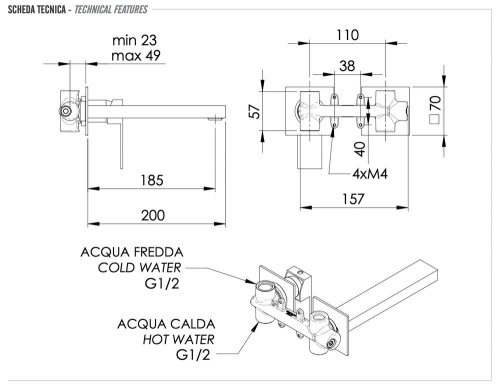 Смеситель для раковины Remer Q-Design QD15P