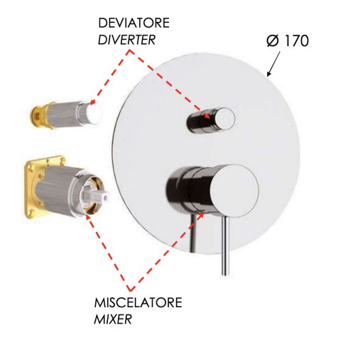 Смеситель для душа Remer X Style X09KBBG, золото брашированное