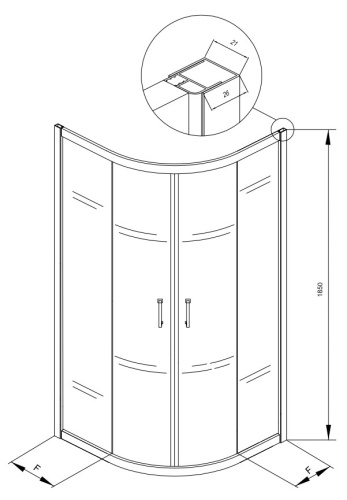 Душевой уголок Kolpa-San Eco quat TKP 80 S/1 silver transparent 538570