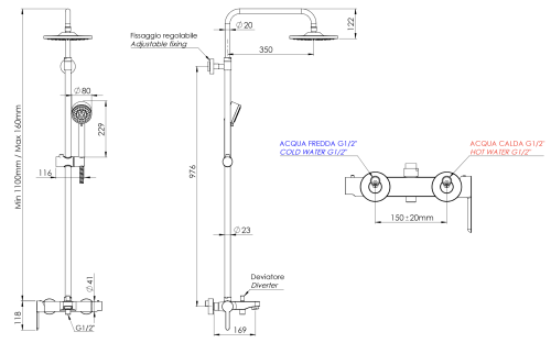 Душевая система Mariani Winter B00260WNA01