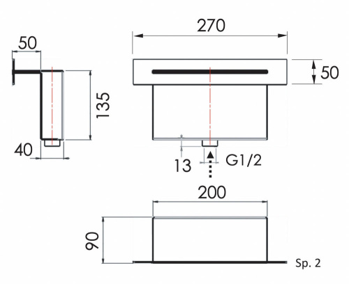 Излив настенный Remer 359XS